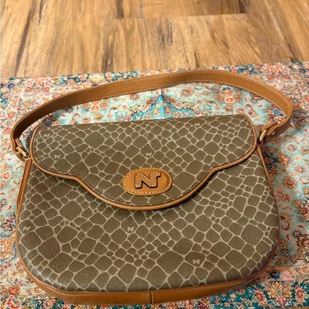 Nina Ricca Vintage Giraffe Print Bag - Picture 2 of 5